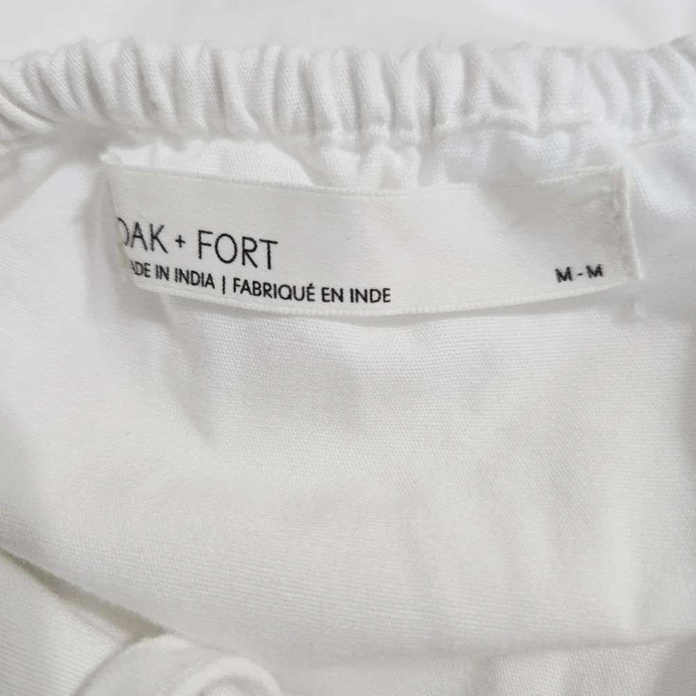Oak + Fort White Bubble Hem Mini Dress Cotton Size M - Picture 8 of 13